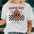 Retro Groovy Game Day American Football Players Fans Outfit Women T-shirt Gifts for Her
