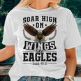 Soar High On Wings Like Eagles Patriotic Christian Easter Women T-shirt Gifts for Her