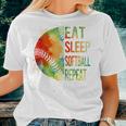 Softball- Eat Sleep Softball Repeat Pitcher Girls Women T-shirt Gifts for Her