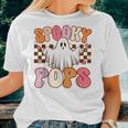 Spooky Pops Halloween Dad Ghost Costume Retro Groovy Women T-shirt Gifts for Her