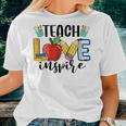 Teach Love Inspire Cute Teacher Teaching 1St Day Of School Women T-shirt Gifts for Her