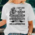 Never Underestimate A Girl On A Motorcycle Biker Motorcycle Women T-shirt Gifts for Her