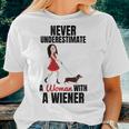 Never Underestimate A Woman With A Wiener Dachshund Women T-shirt Gifts for Her