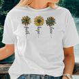 Western Boho Faith Cross Hope Love Christian Jesus Sunflower Faith Women T-shirt Crewneck Gifts for Her