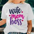 Wife Mom Boss Mom Joke Quote Humor Mother's Day Women Women T-shirt Gifts for Her