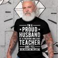 Im A Proud Teacher Husband Of A Teacher Teachers Husband Gift For Mens Gift For Women Men T-shirt Crewneck Short Sleeve