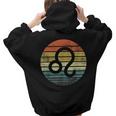 Leo Retro Sunset Zodiac Sign Birthday Women Hoodie Back Print