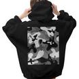New Grey Black White Camouflage Army Military Soldier Hunter Women Hoodie Back Print