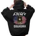 Proud To Be An Army Grandma With American Flag Veteran Women Hoodie Back Print