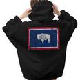 Wyoming Flag Birthday Vintage Distressed Novelty Women Hoodie Back Print