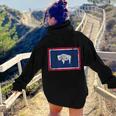 Wyoming Flag Birthday Vintage Distressed Novelty Women Hoodie Back Print