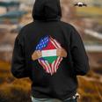 Hungarian Blood Inside Me | Hungary Flag Gift Back Print Hoodie