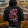 Nephew Of The Birthday Girl Cowgirl Boots Pink Matching Back Print Hoodie