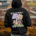 Retro Give Yourself Time To Grow Inspirational Back Print Hoodie