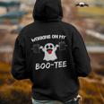 Working On My Boo Ghost Workout Gym Halloween Hoodie Back Print