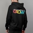 Give Yourself Time To Grow Inspirational Motivational Growth Motivational Funny Gifts Back Print Hoodie