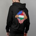 Hungarian Blood Inside Me | Hungary Flag Gift Back Print Hoodie