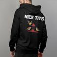 Nice Tits Funny Gift For Birder Birds Watching Enthusiast Gifts For Bird Lovers Funny Gifts Back Print Hoodie