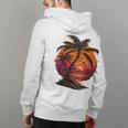 Vintage Retro Palm Trees Beach Sunset Tropical Summer 70 80S 80S Vintage Designs Funny Gifts Back Print Hoodie