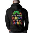 Caterpillar We Are Hungry For Learning Back To School Hoodie Back Print