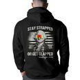Funny 4Th Of July Stay Strapped Get Clapped Washington  Back Print Hoodie
