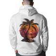 Vintage Retro Palm Trees Beach Sunset Tropical Summer 70 80S 80S Vintage Designs Funny Gifts Back Print Hoodie