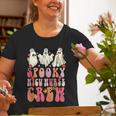 Spooky Nicu Nurse Crew Ghost Groovy Halloween Nicu Nurse Old Women T-shirt Gifts for Old Women