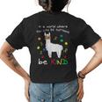 Be Kind Llama Puzzle Piece Cool Autism Awareness Gift Womens Back Print T-shirt