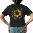 Butterfly Sunflower World Down Syndrome Awareness Day Womens Back Print T-shirt