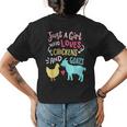 Cute Girl Who Loves Chickens Goats Lover Farmer Girls Funny Womens Back Print T-shirt