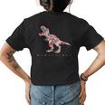 Cute Mamasaurus With Floral Dinosaur Womens Back Print T-shirt