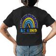 In October We Wear Blue And Yellow Down Syndrome Awareness Womens Back Print T-shirt