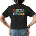 Schools Out For Summer Retro Groovy Kids Graduation Teacher Womens Back Print T-shirt