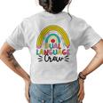 Bilingual Teacher Rainbow Dual Language Crew Maestra Spanish Womens Back Print T-shirt