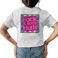 Funny Back Body Hurts Quote Workout Gym Top Leopard Womens Back Print T-shirt