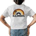 Gay Bear Illinois Rainbow Pride Vintage Distressed Womens Back Print T-shirt Gay Bear Illinois Rainbow Pride Vintage Distressed Womens Back Print T-shirt