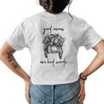Good Moms Use Bad Words Funny Messy Bun Cussing Fbomb Mom Womens Back Print T-shirt