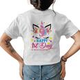 Kindergarten Cute Unicorn Girls Happy First Day Of School Womens Back Print T-shirt