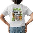 Mom Of The Wild One Birthday 1St Safari Jungle Family White Womens Back Print T-shirt