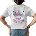Pre K Unicorn First Day Of School Back To Outfit Girls Womens Back Print T-shirt