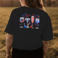 4Th Of July Wine Glasses Independence Day American Flag Womens Back Print T-shirt Unique Gifts