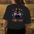 Ally Cat Lgbt Gay Rainbow Pride Flag Funny Cat Lover Womens Back Print T-shirt Unique Gifts