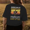 American By Birth Christian By Choice Dad By The Grace Womens Back Print T-shirt Unique Gifts