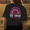 Be Kind Breast Cancer Awareness Leopard Rainbow Kindness Womens Back Print T-shirt Unique Gifts