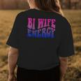 Bi Wife Energy Bisexual Pride Bisexual Flag Retro Vintage Womens Back Print T-shirt Unique Gifts
