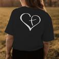 Blessed Heart Cross Jesus Has My Back Faith Christian Womens Back Print T-shirt Unique Gifts