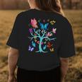 Butterfly Lovers Butterflies Circle Around The Tree Design Womens Back Print T-shirt Funny Gifts