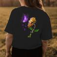 Butterfly Sunflower Turner Syndrome Awareness Womens Back Print T-shirt Unique Gifts