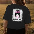Cute Baseball Mom Messy Bun Baseball Lover Women Womens Back Print T-shirt Unique Gifts