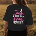 Cute Fishing For Women Girls Kids Fisher Fisherman Bass Fish Womens Back Print T-shirt Unique Gifts
